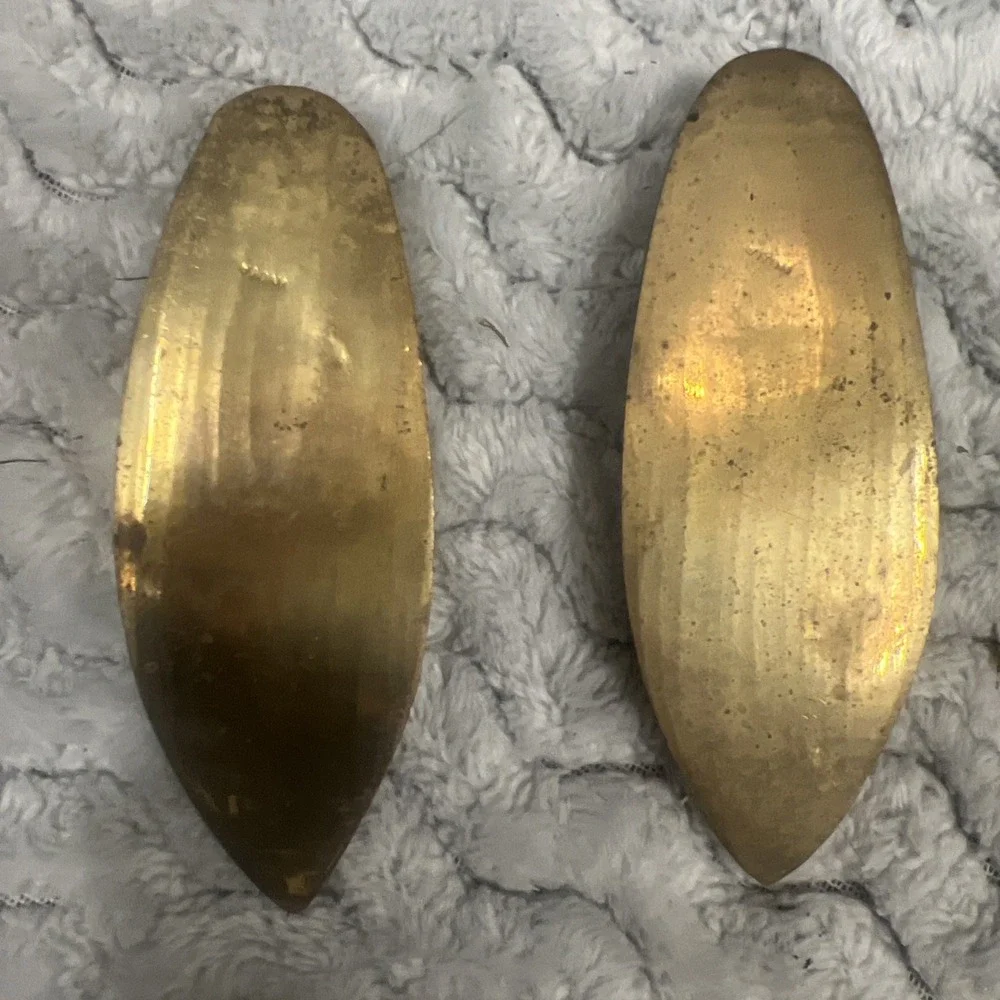 Vintage Brass Shoe Slipper Footed Ashtray Brass Ashtray Made in India Set Of 2